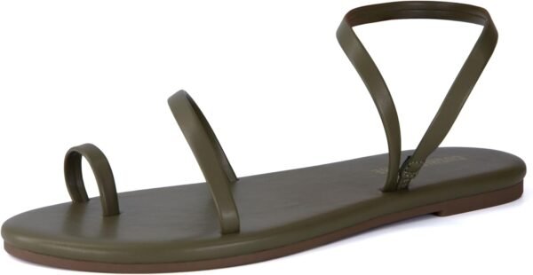 CUSHIONAIRE CHAI Women’s Strappy Sandals – Flat Sandals for Women, Comfortable Beach Sandals, Summer Slip-On Shoes, Casual Dressy Sandals - Image 1