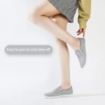 Women's Canvas Slip On Sneakers - Casual Walking Shoes, Non Slip Work Shoes - Image 3