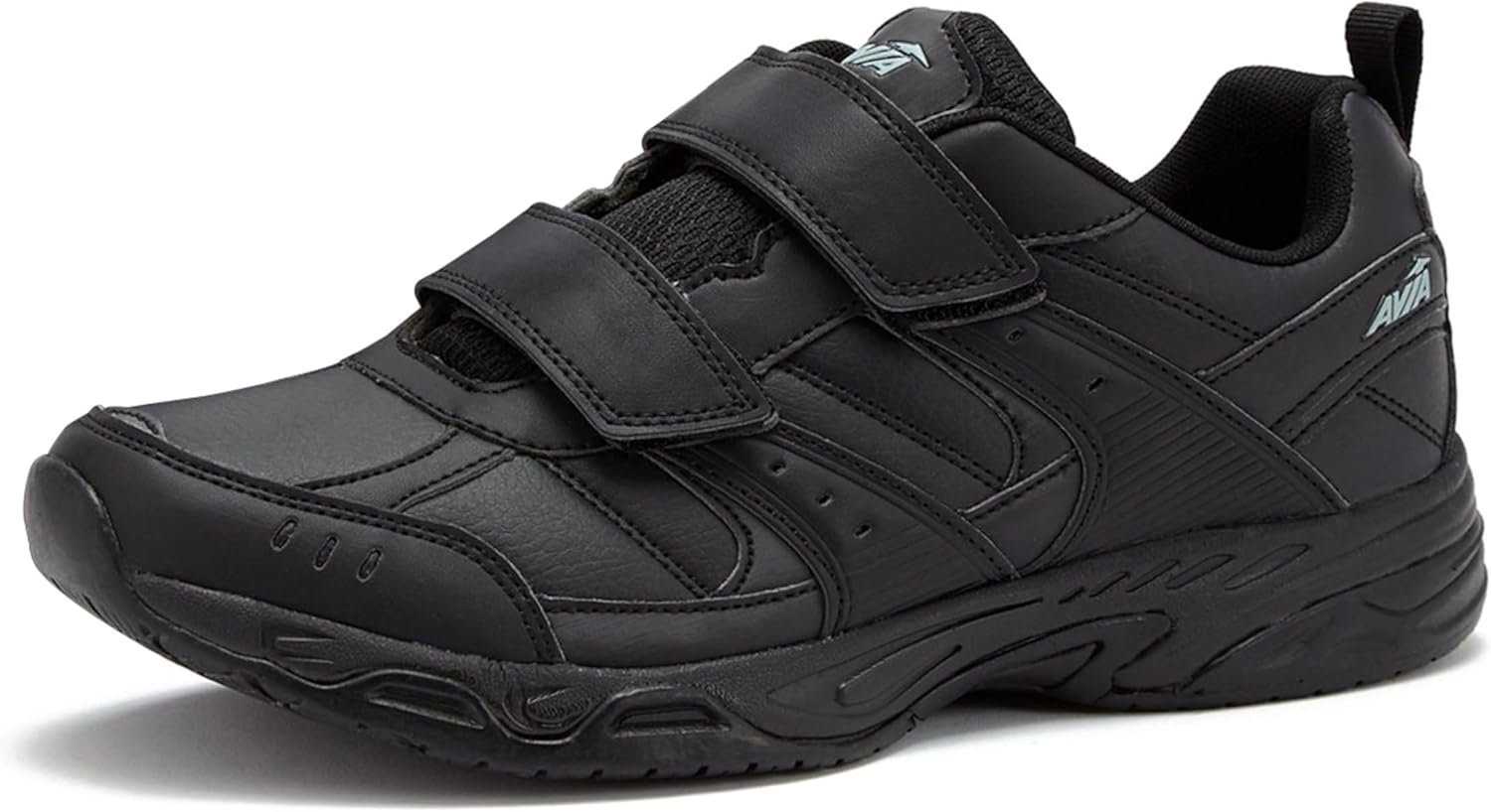71R4if3z89L._AC_SL1500_.jpg Avia Avi-Union II Strap Non Slip Shoes for Men, Hook and Loop Mens Walking Shoes with Memory Foam, Comfort Restaurant and Diabetic Shoes for Men - Black Wide or Extra Wide Width Safety Footwear - Image 1
