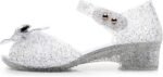 Princess Sandals Jelly Shoes for Girls, Snow Queen Little Girls Toddler Glitter Dress Flats with Bow Birthday Frozen Inspired Party Cosplay Costumes - Image 4