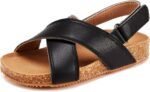 BMCiTYBM Toddler Boys Girls Sandals Open Toe Arch Support Slides Adjustable Straps Cork Footbed Slippers for Indoor Outdoor