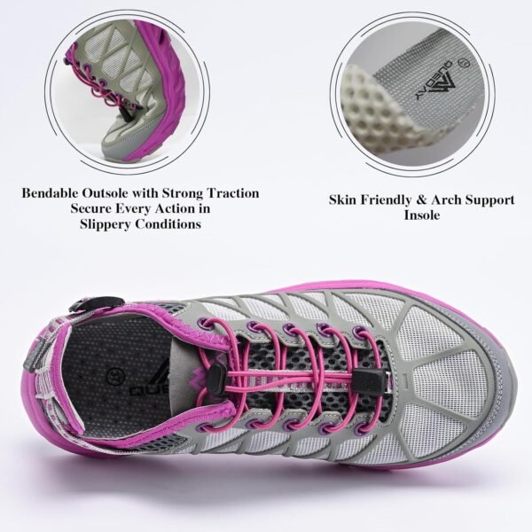 Queday Men's Women's Amphibious Water Shoes Closed Toe Hiking Sandals Summer Outdoor Water Sandal Non-Slip River Shoes Quick Drying - Image 3