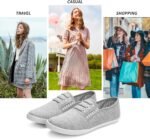 Women's Canvas Slip On Sneakers - Casual Walking Shoes, Non Slip Work Shoes - Image 6