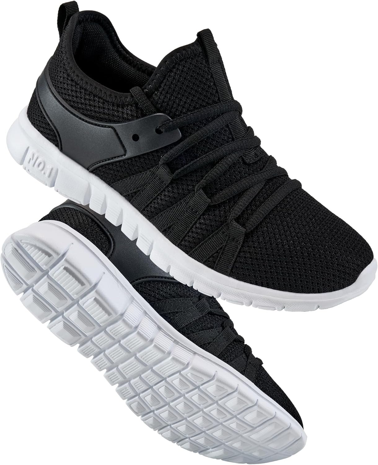 81xaLZblM4L._AC_SL1500_.jpg Ecetana Womens Sneakers Running Shoes Comfortable Lace Up Tennis Shoes Casual Breathable Mesh Fashion Sneakers for Walking - Image 1